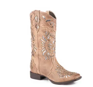 09-021-0914-3190 Roper Women's Belle II Tan Leather Cowboy Boots