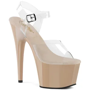 7 Inch Heel ADORE-708 Clear Nude