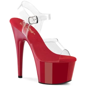 7 Inch Heel ADORE-708 Clear Red