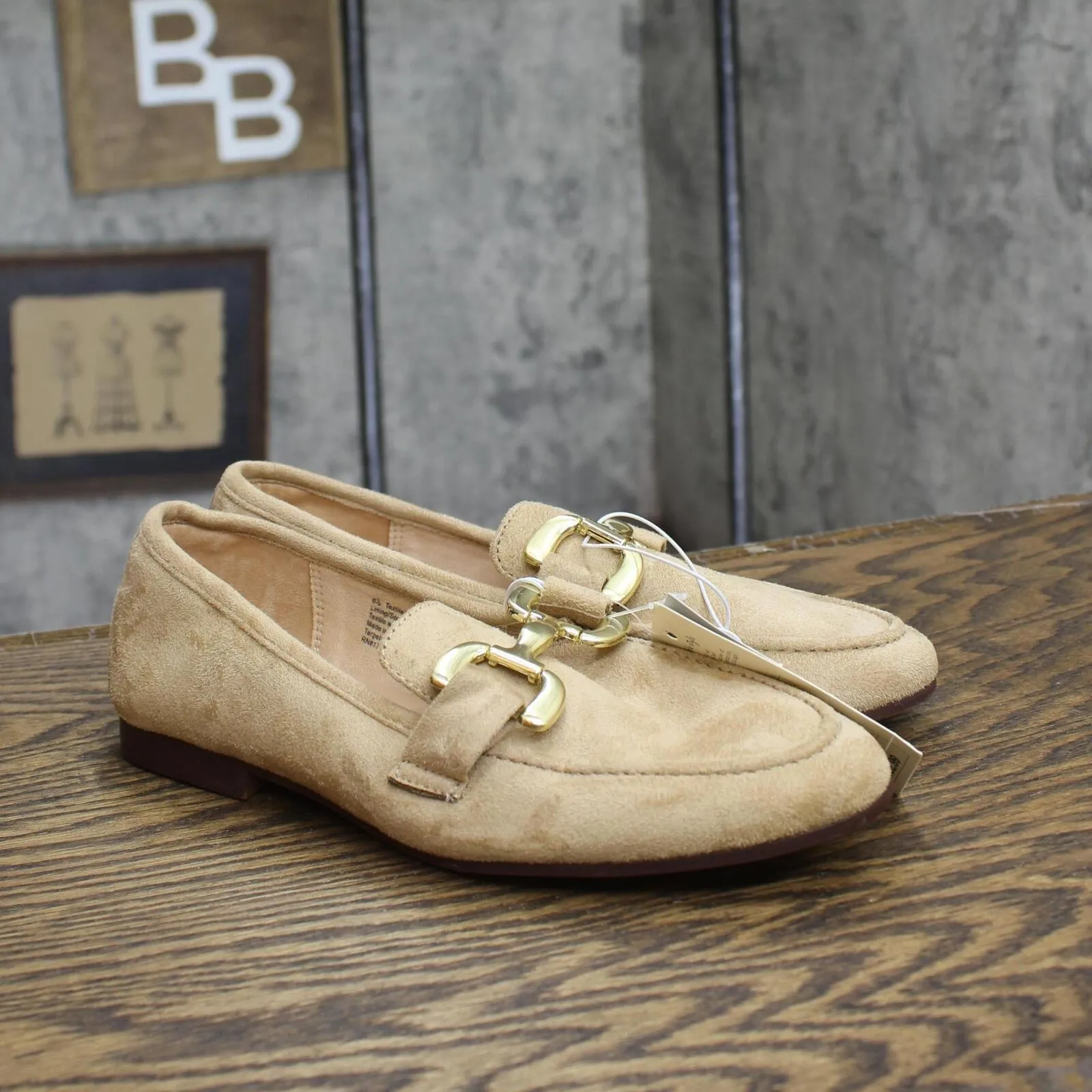 A New Day Womens Carolyn Loafers with Memory Foam Insole Beige Brown 6.5M