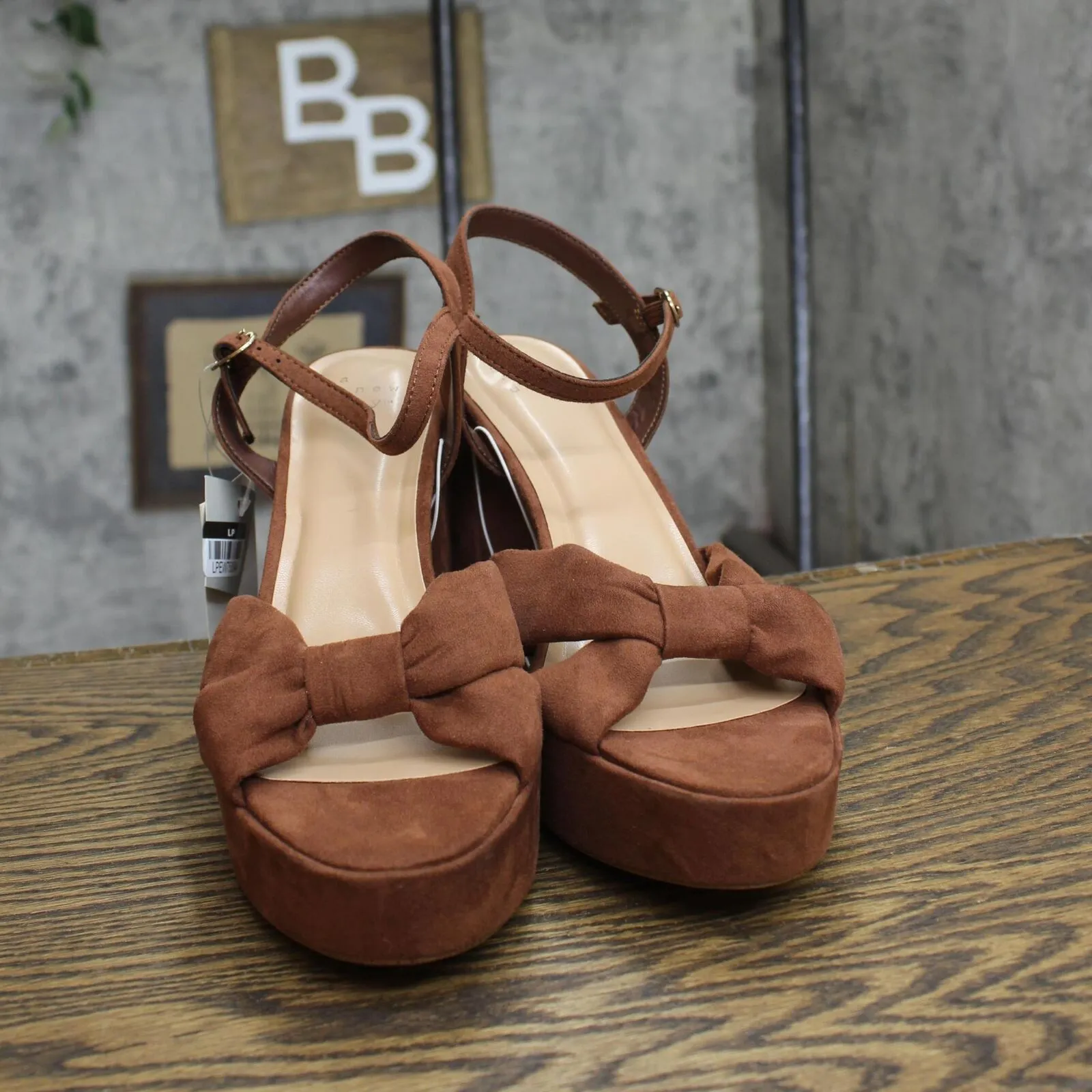 A New Day Womens Riah Platform Heels with Memory Foam Insole 88075192 Brown 10M