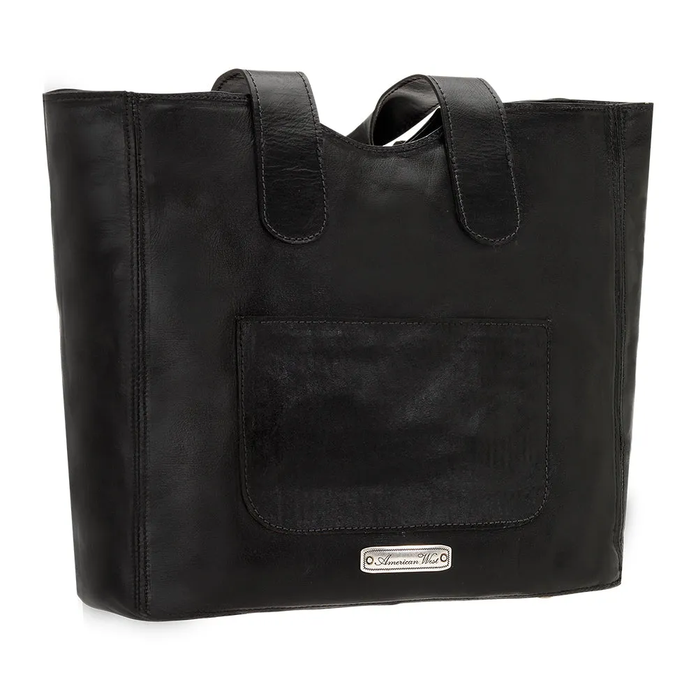 American West Handbag Mohave Collection: Large Zip Top Tote with Fringe