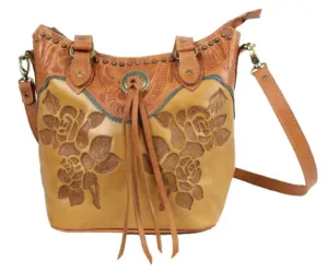 American West Handbag Texas Rose Collection: Large Bucket Tote