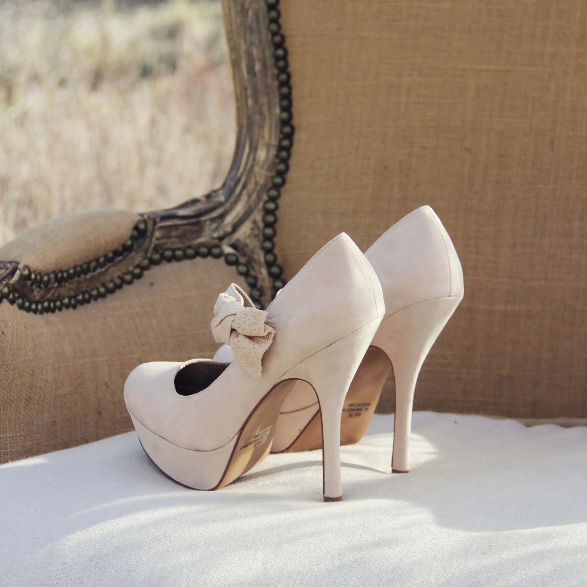 Ancient Lake Lace Heels in Sand