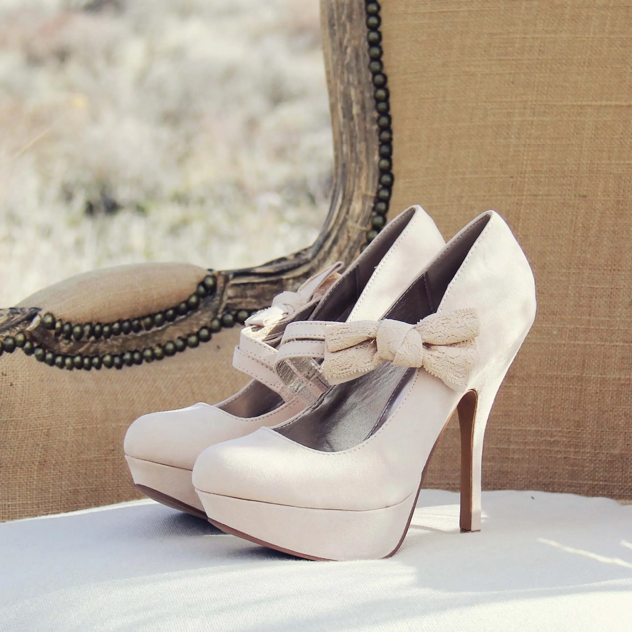Ancient Lake Lace Heels in Sand