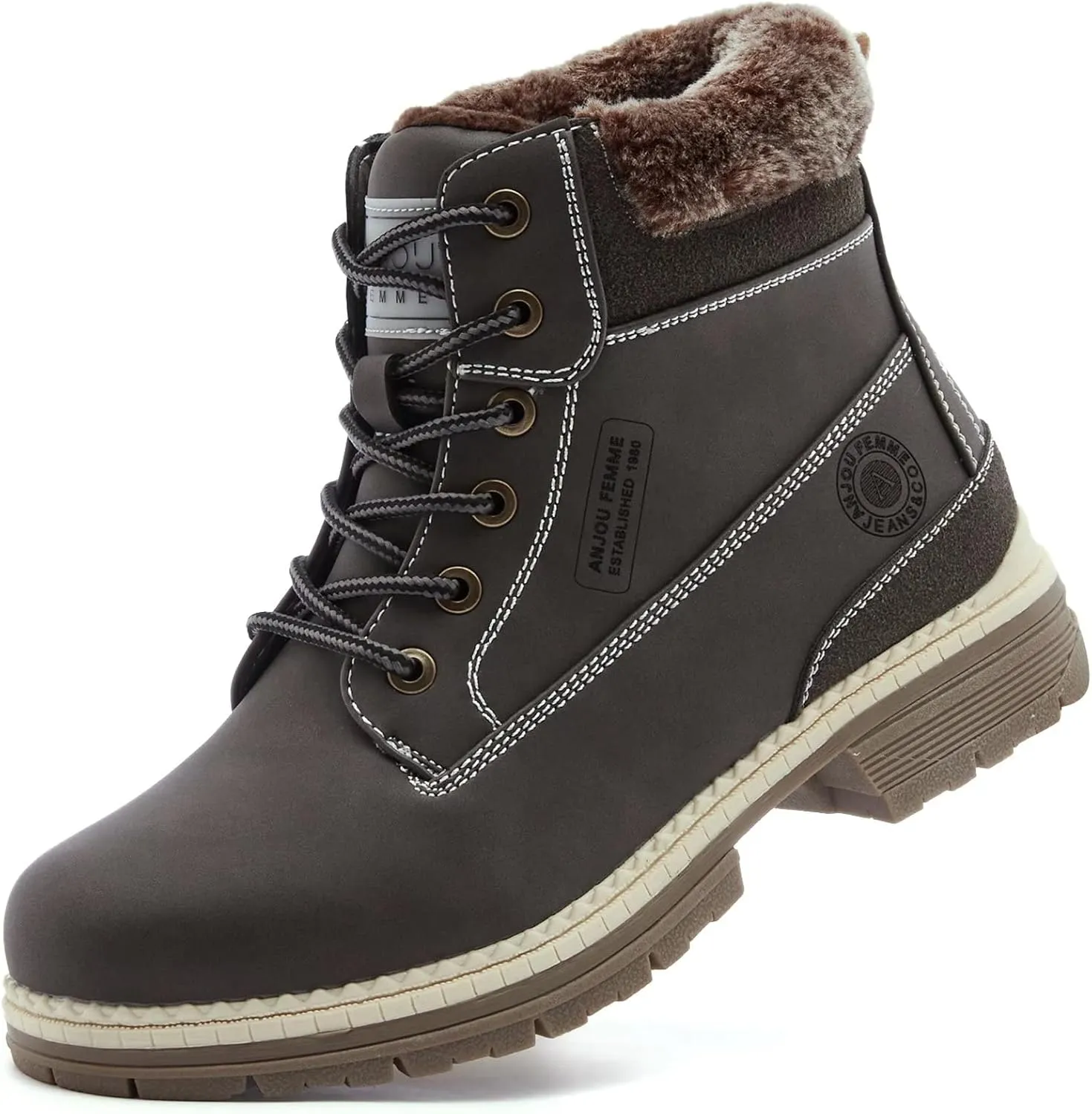 ANJOUFEMME Waterproof Winter Boots - Stay Warm & Dry!