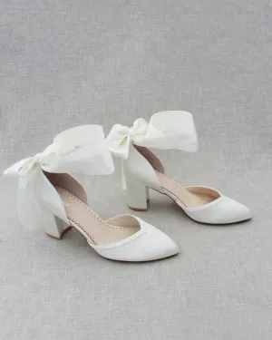 Ankle Wrap Tie Wedding Block Heels