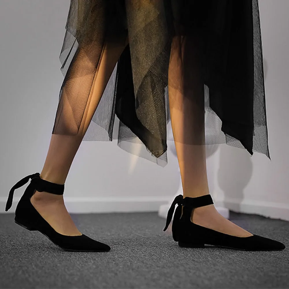 Anouke Faux Suede Mary Jane Flats - 2 Colors