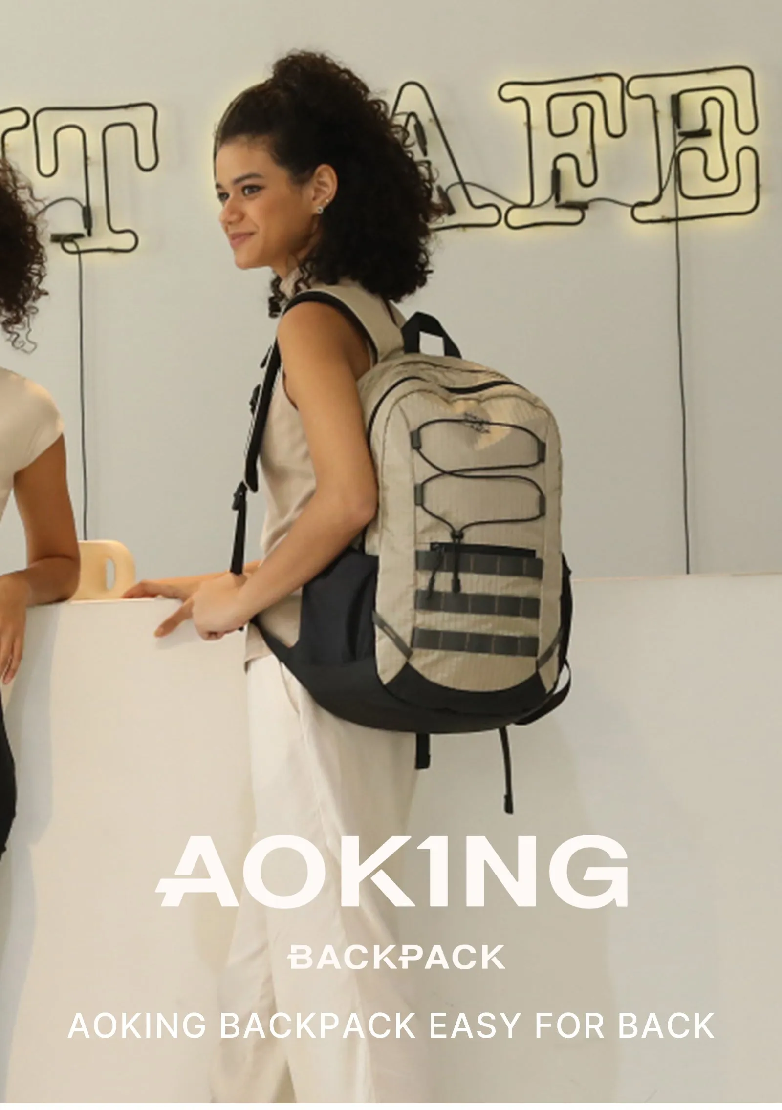 Aoking Backpack Black Casual Backpack Student Bag XN3378