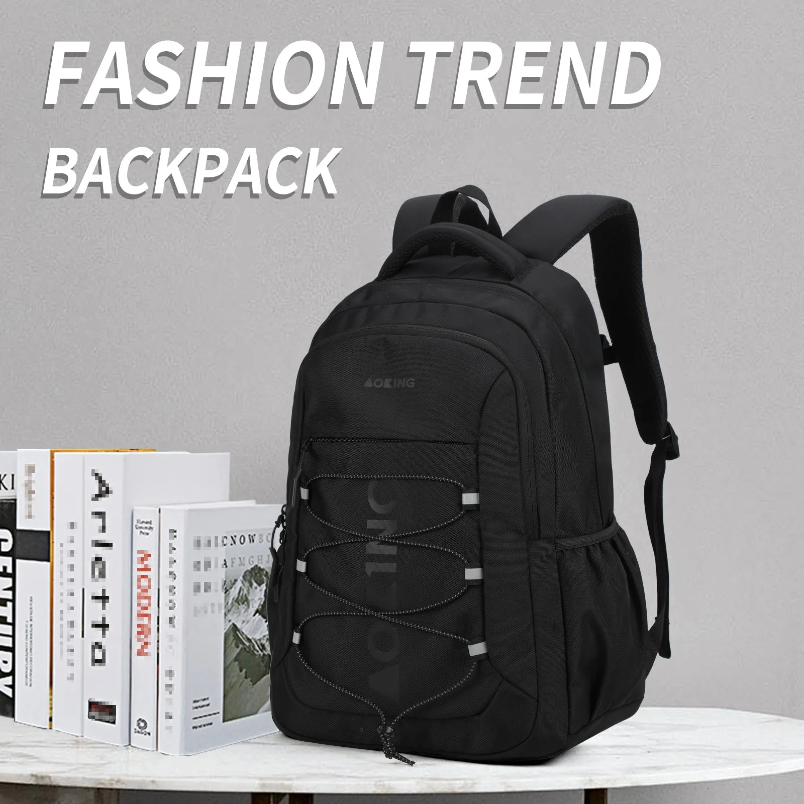 Aoking Backpack White Large Capacity Casual Backpack Student Bag XN3339