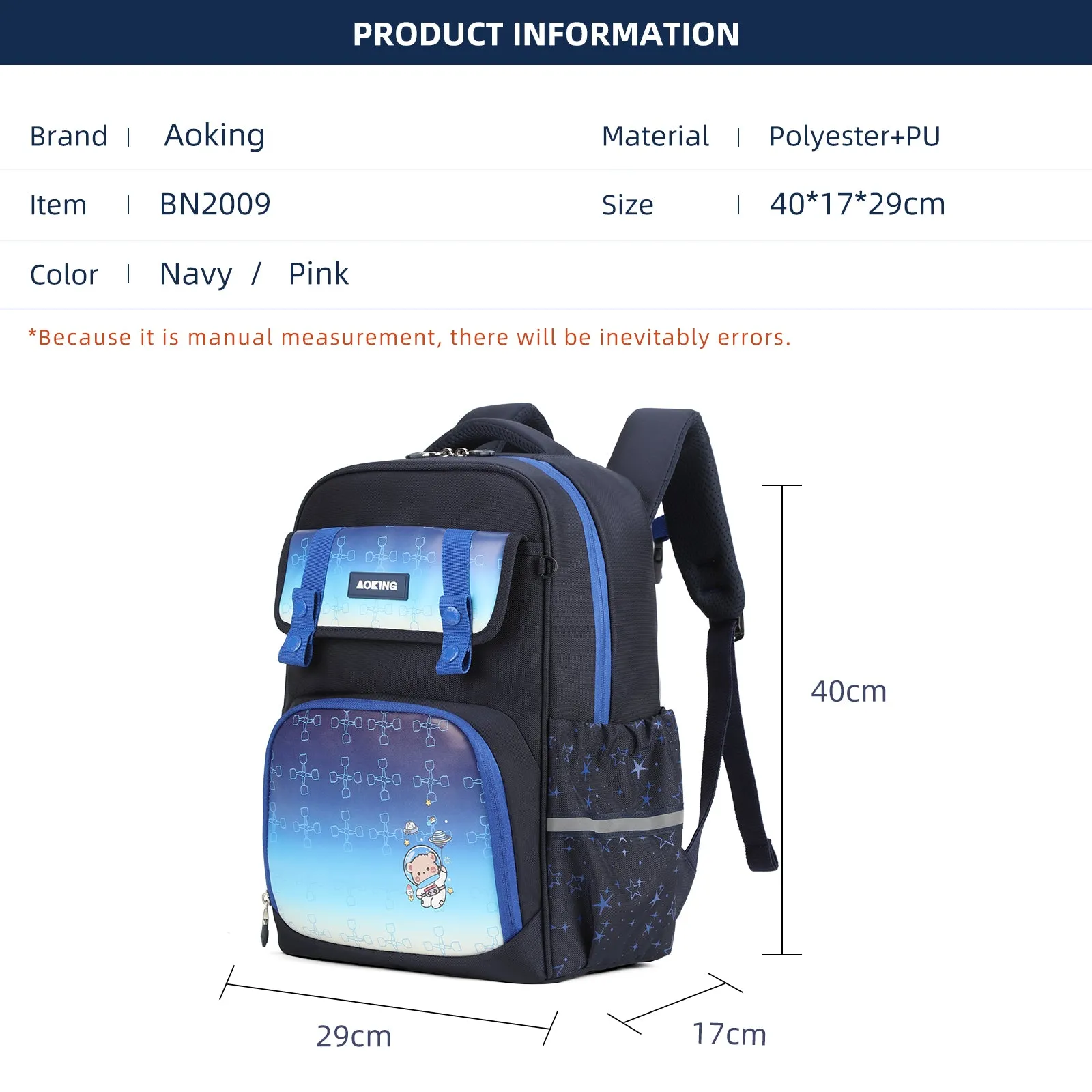 Aoking Casual Lightweight School Backpack BN2009