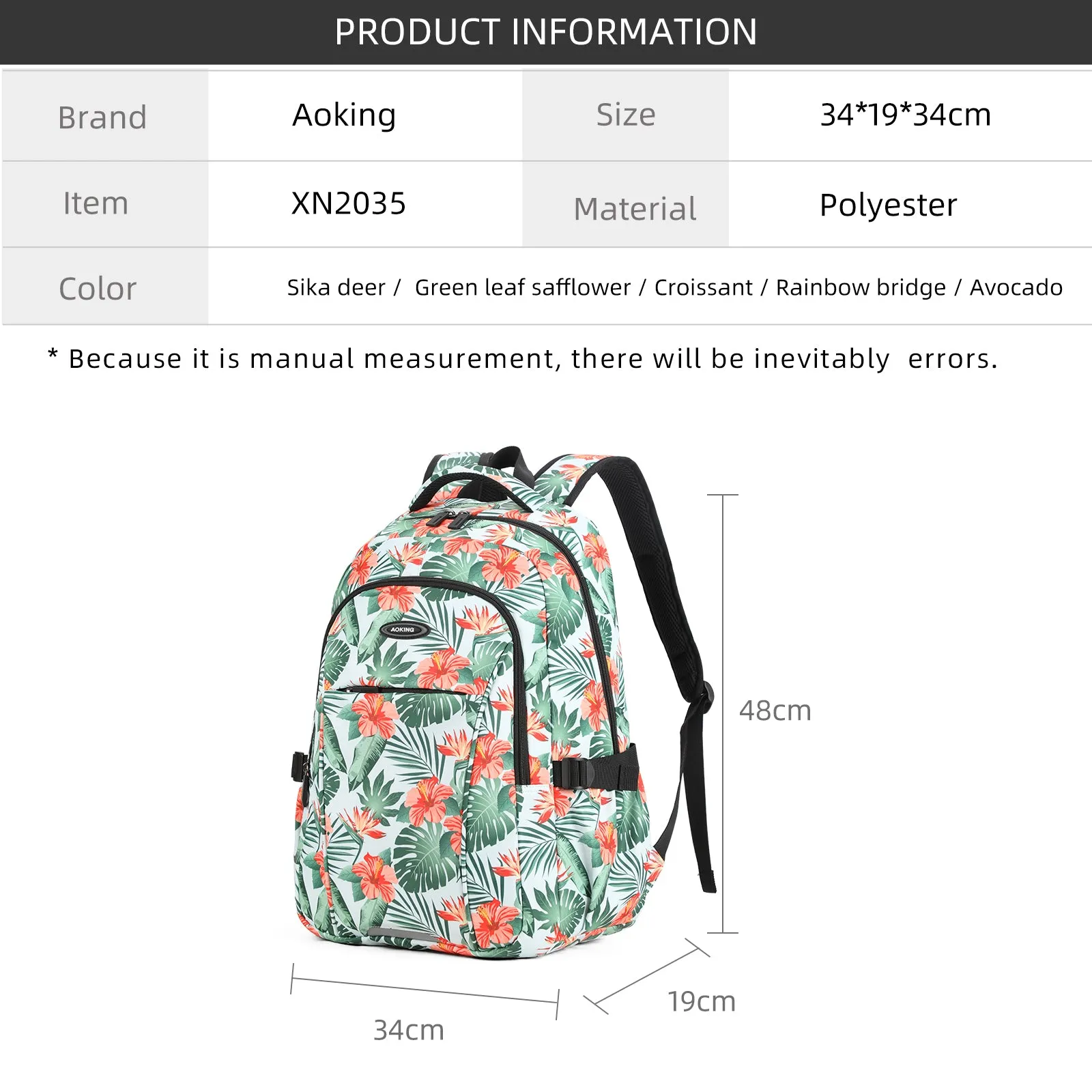 Aoking Cute Large Capacity Casual Bag School Backpack XN2035
