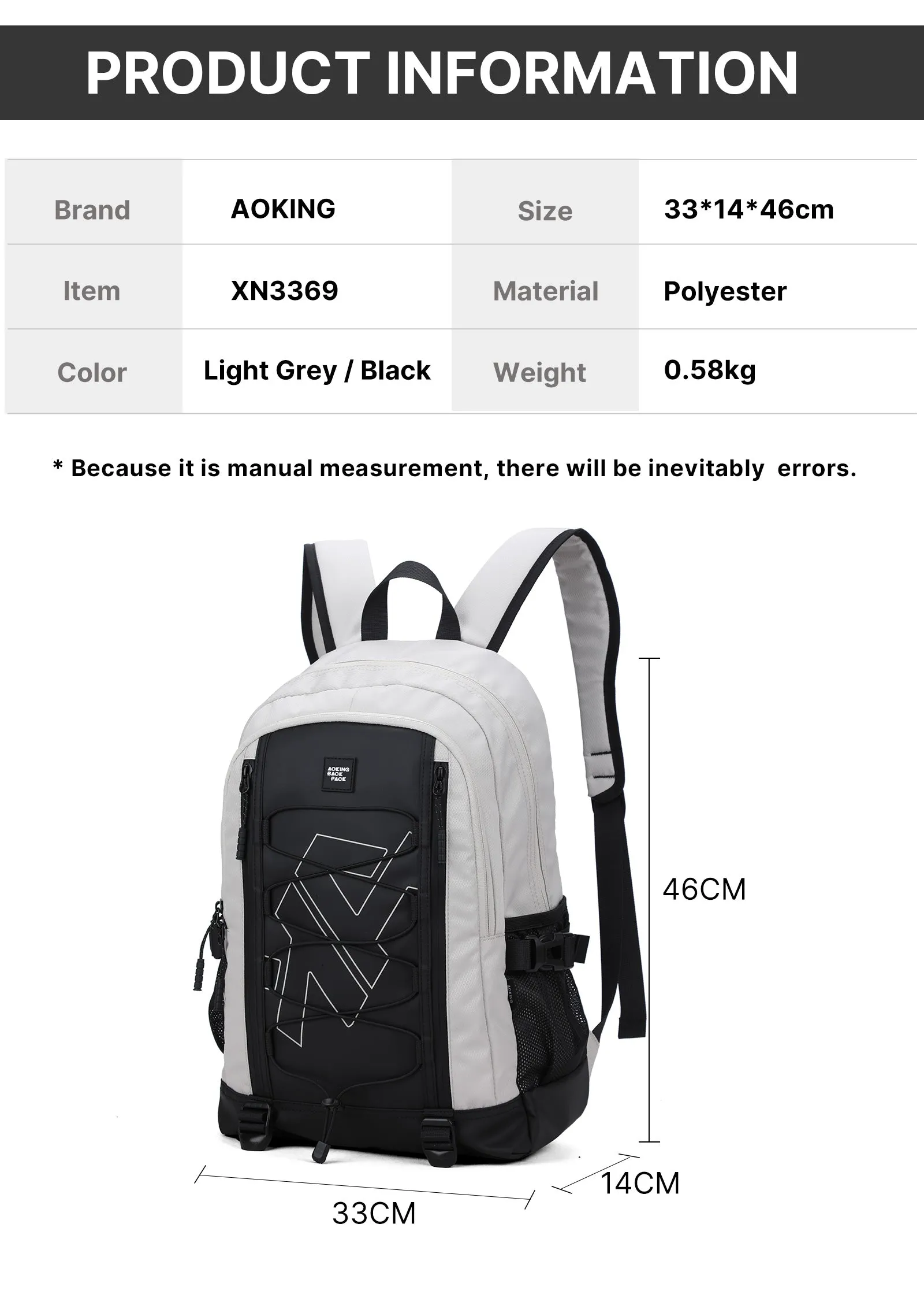Aoking Lightweight Casual Sport Outdoor Backpack XN3369