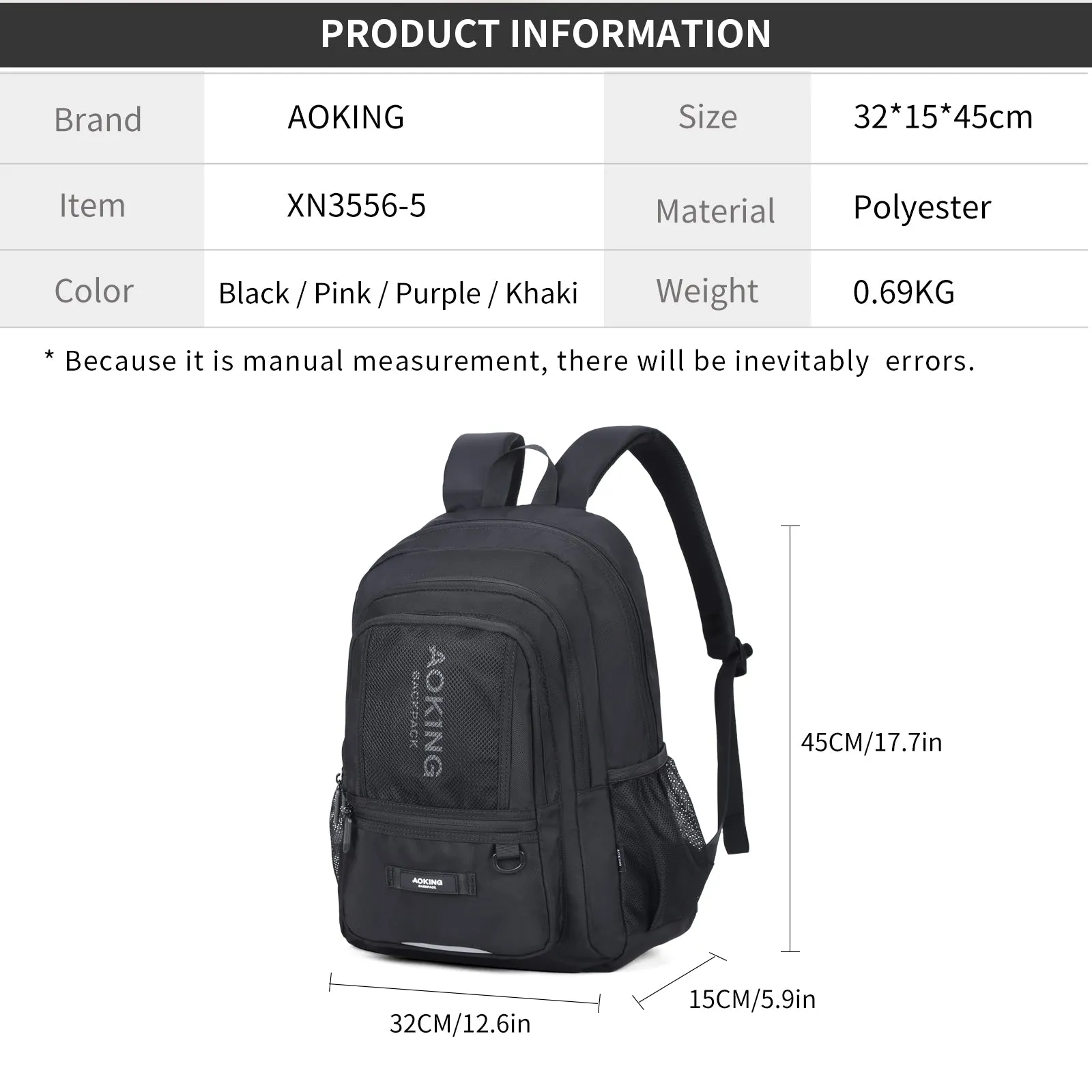 Aoking Lightweight Casual Sport Outdoor Backpack XN3556-5