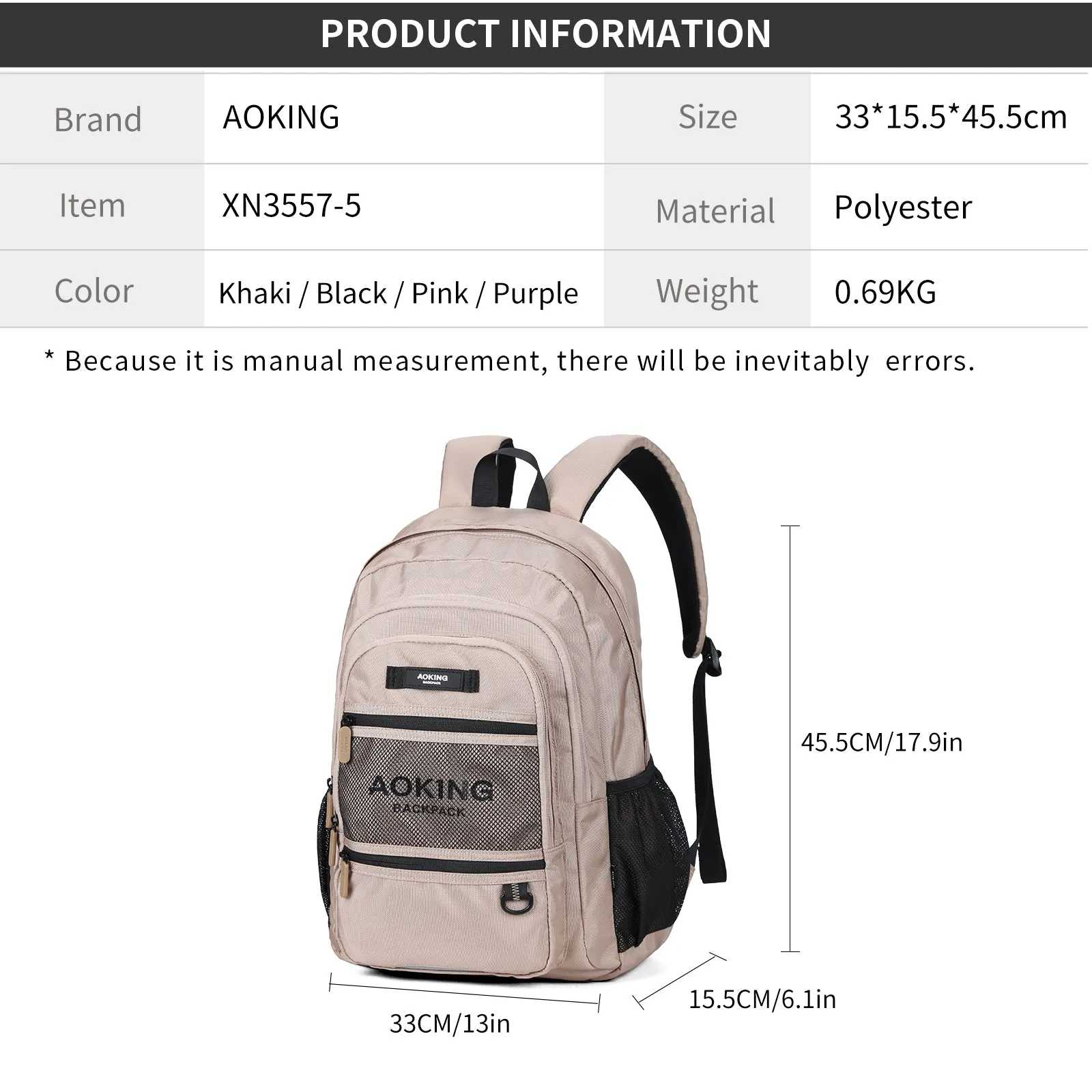 Aoking Lightweight Casual Sport Outdoor Backpack XN3557-5
