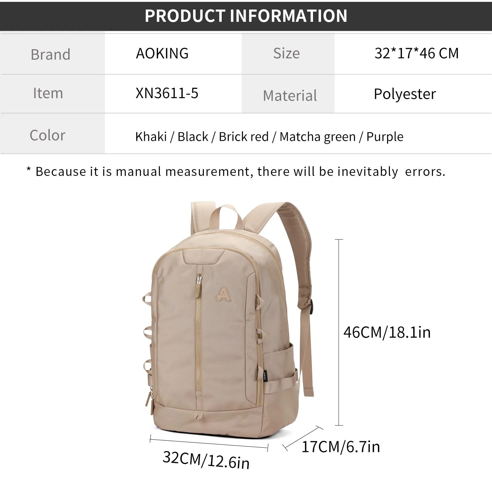 Aoking Lightweight Casual Sport Outdoor Backpack XN3611-5