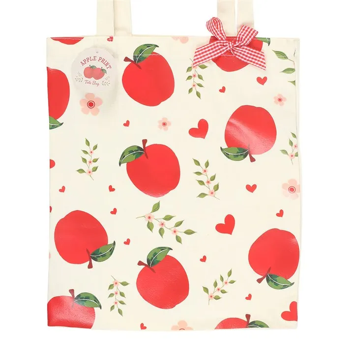 Apple Print Tote Bag
