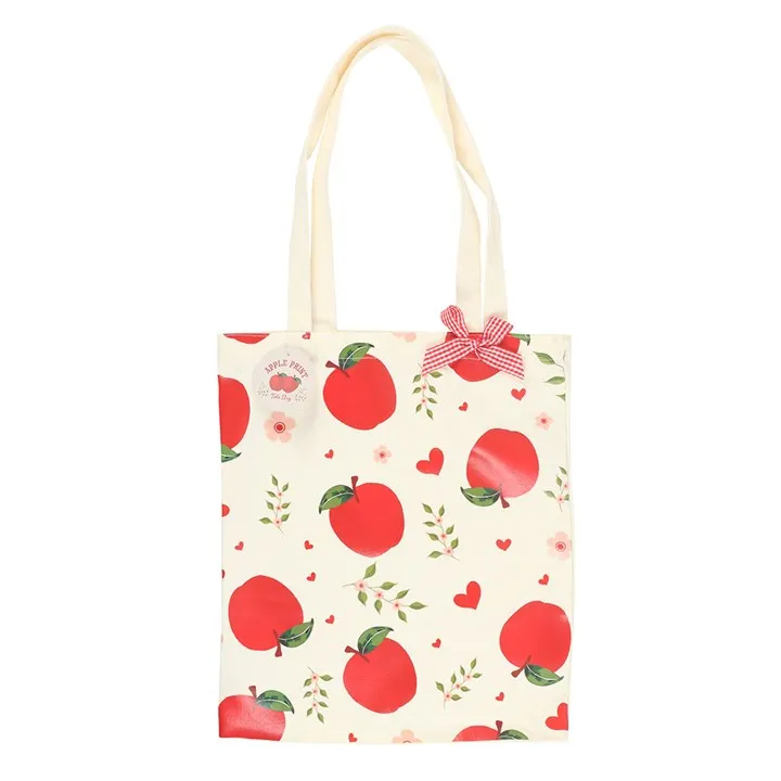Apple Print Tote Bag