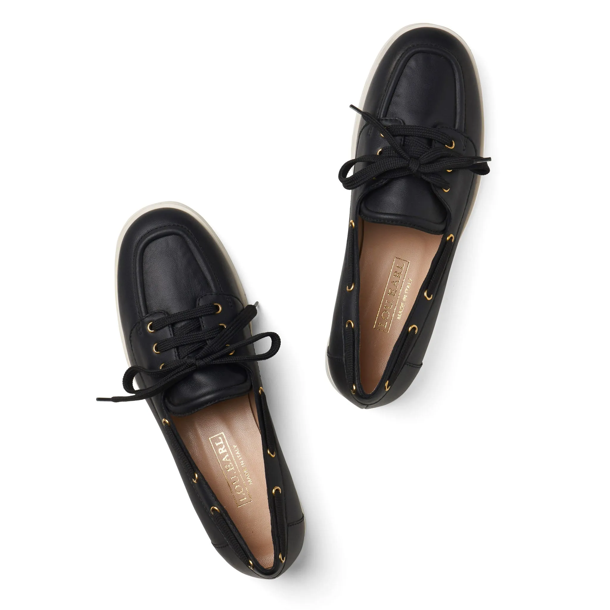 Audrey Black Boat Shoes