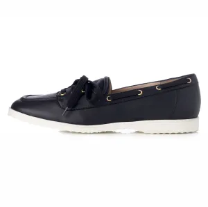 Audrey Black Boat Shoes