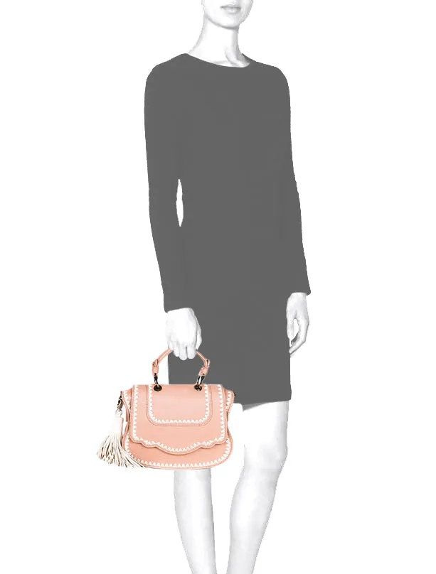 Audrey Crossbody: Designer Crossbody in Blush /Ivory