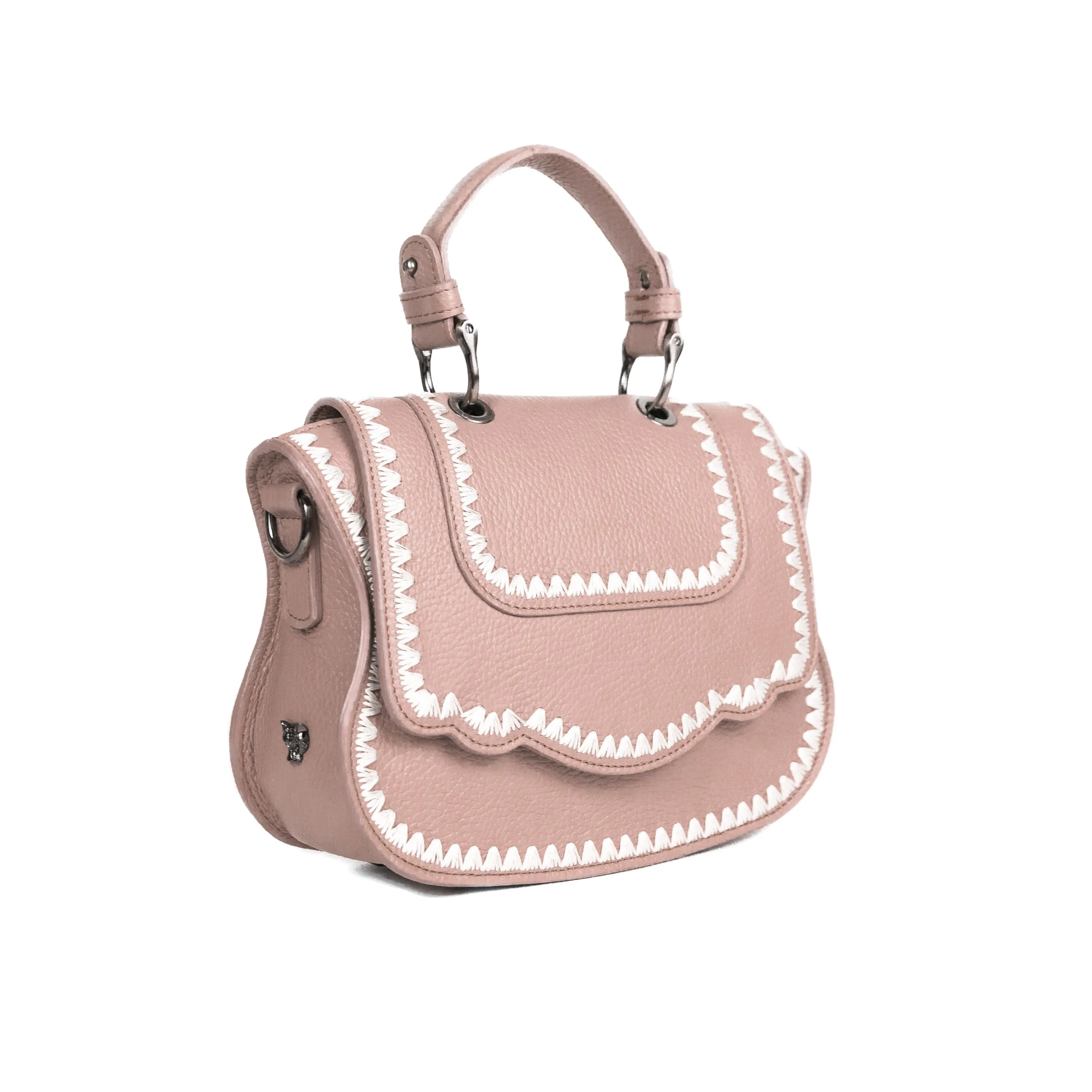 Audrey Crossbody: Designer Crossbody in Blush /Ivory