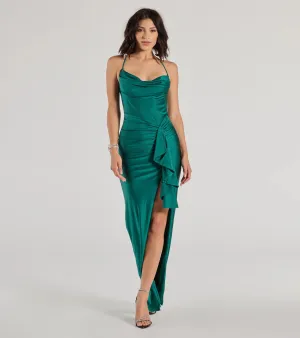 Axelle High Slit Open Back Mermaid Dress