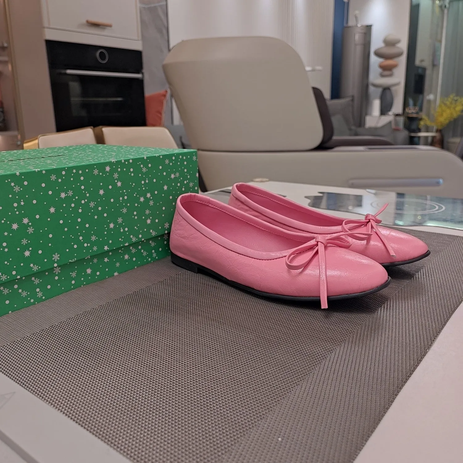Balen 25 bow ballet flat pink sheepskin 184480