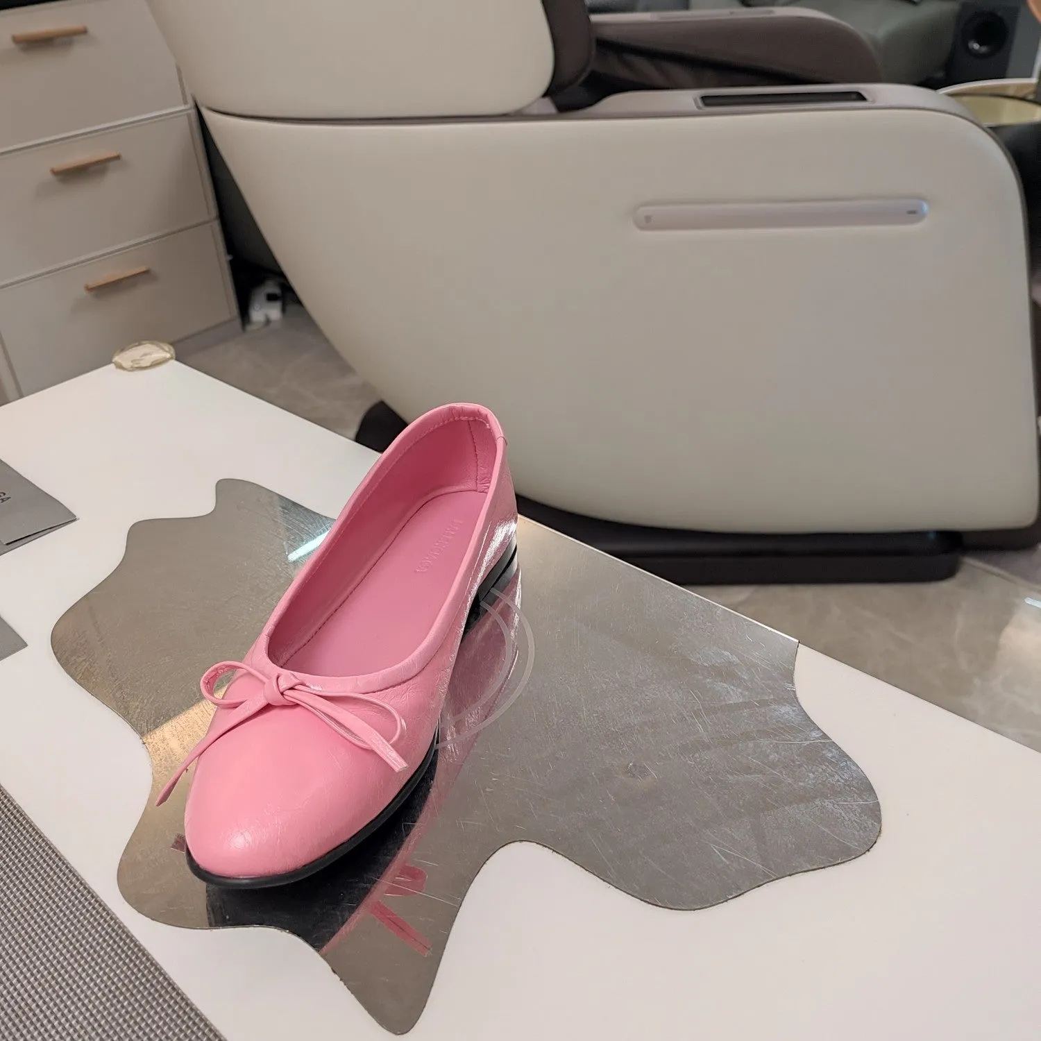 Balen 25 bow ballet flat pink sheepskin 184480