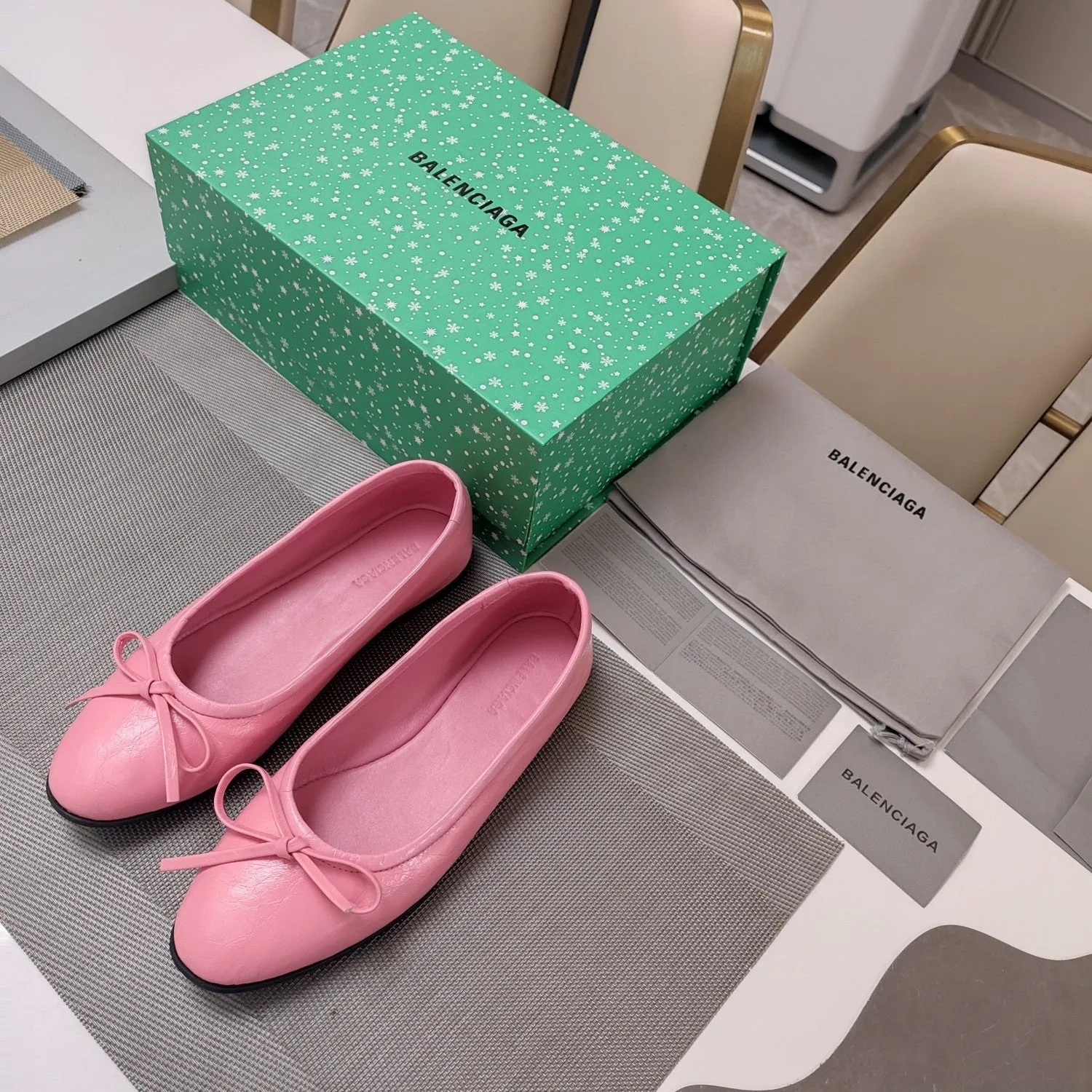 Balen 25 bow ballet flat pink sheepskin 184480