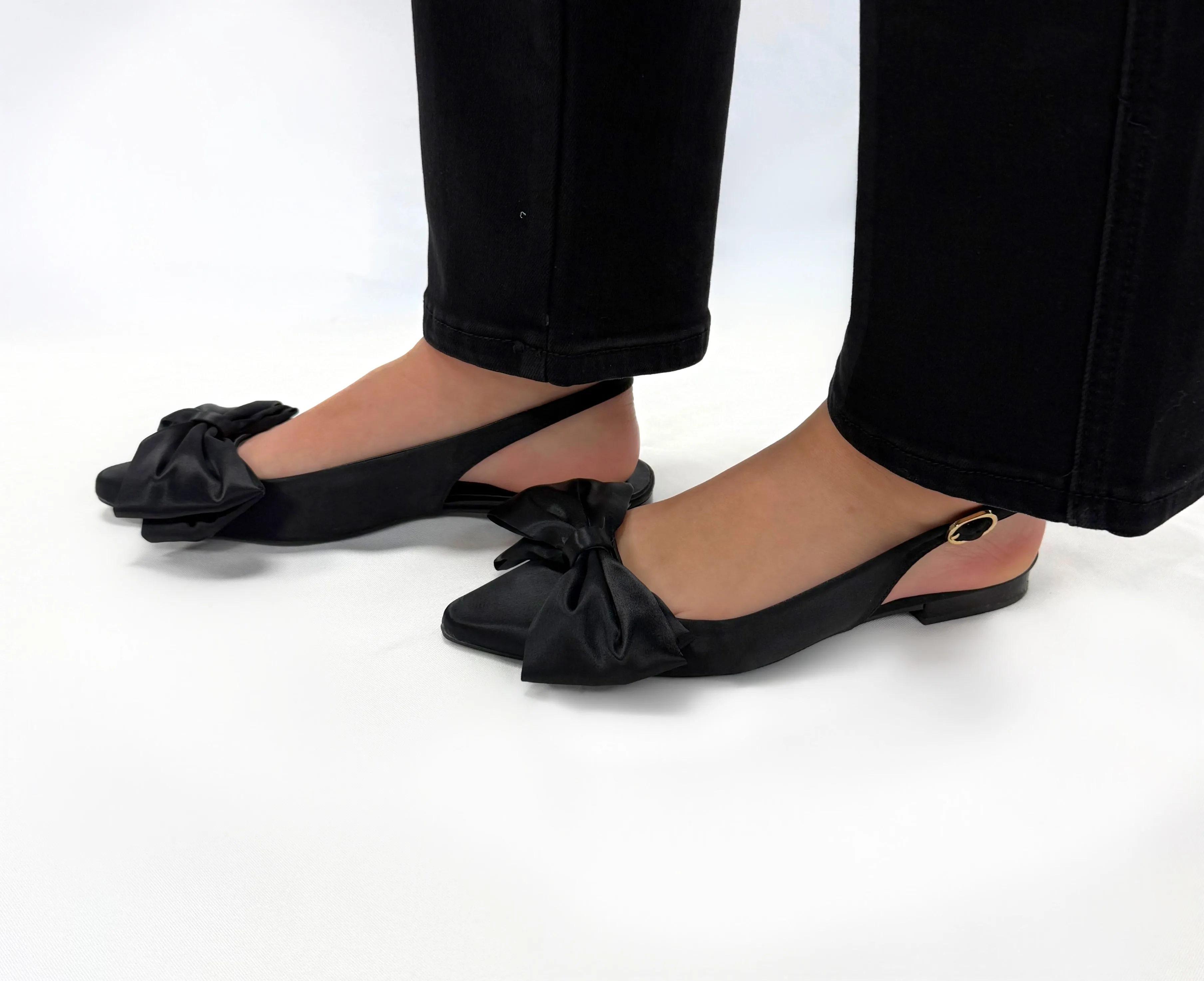 Bamboo Visor Slingback Flats