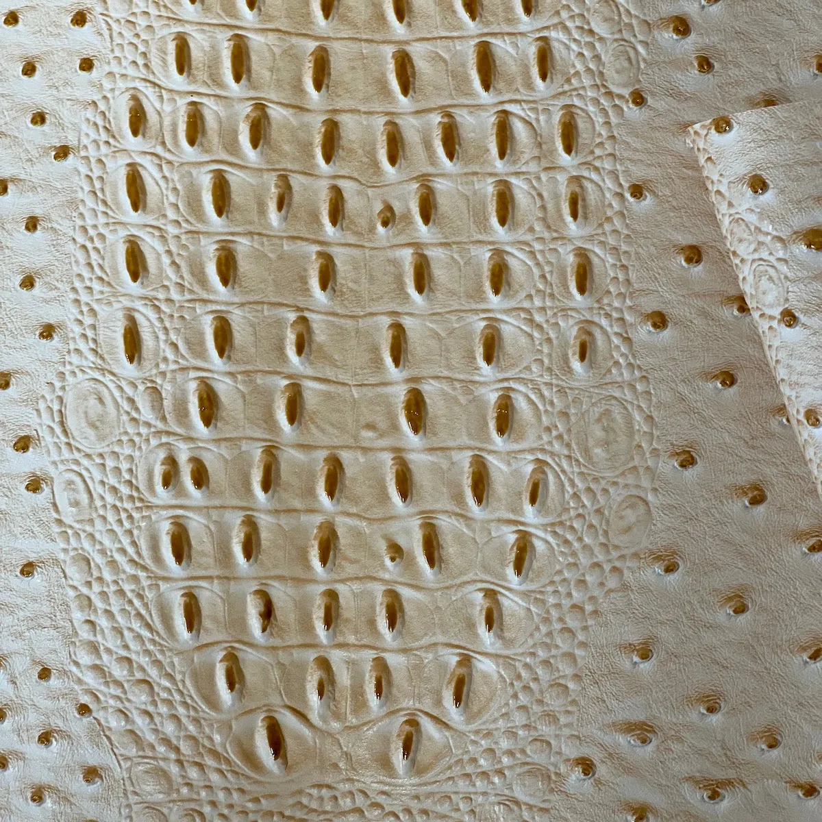 Beige Gatorich Faux Leather Vinyl Fabric