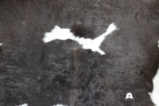 Black & White  Calfskin Rug Size 3ft x 3ft - Premium Quality Cowhide Rug