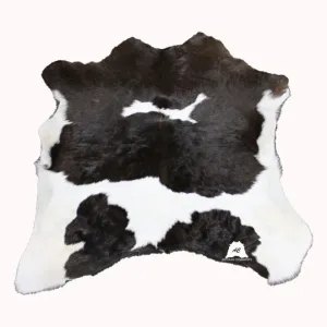 Black & White  Calfskin Rug Size 3ft x 3ft - Premium Quality Cowhide Rug