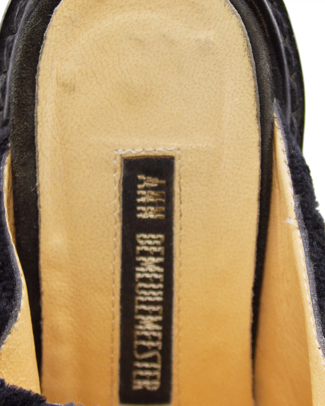 Black Cut Velvet Kitten Heel Mules