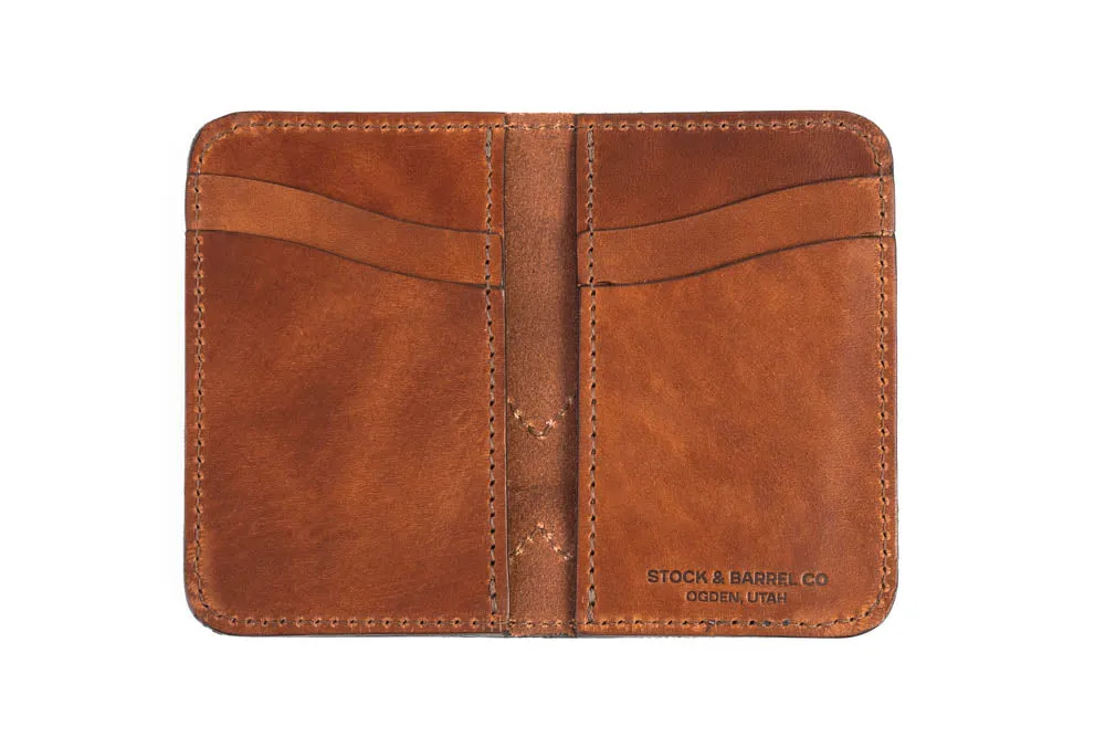 Blemished | No.68 | 'Buck Brown' Western Vertical Leather Wallet
