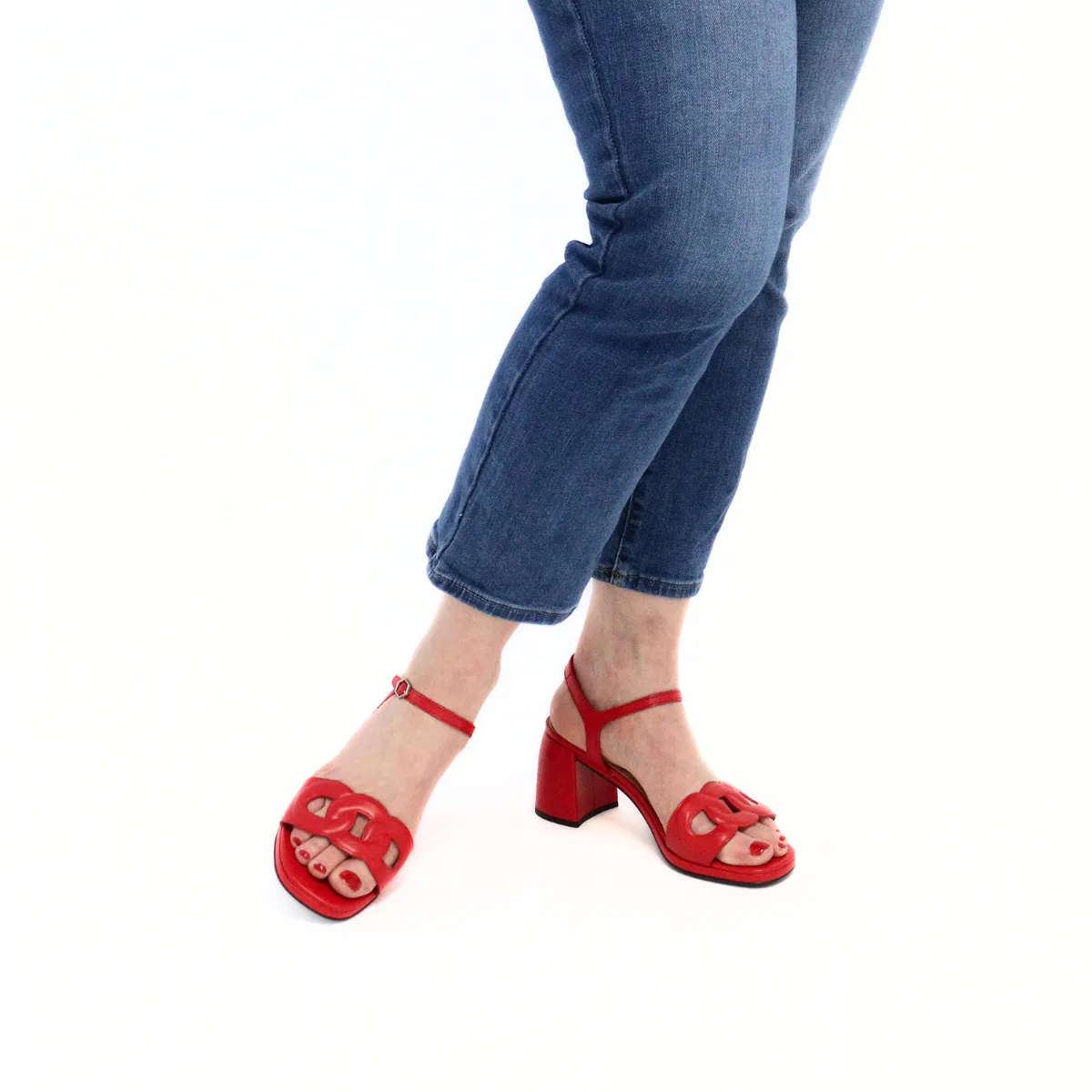 Block Heel Aise Rojo