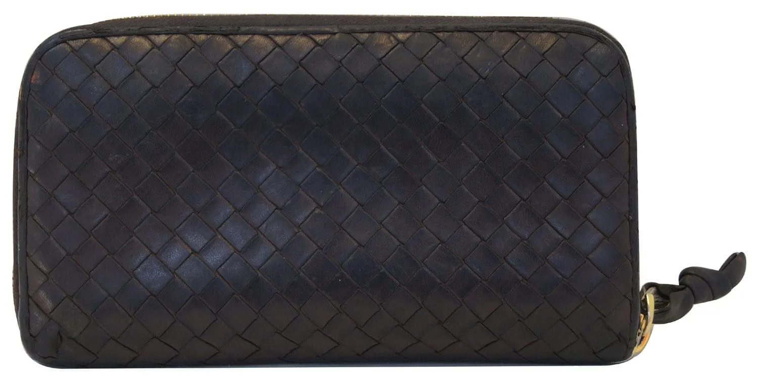 BOTTEGA VENETA Intrecciato Woven Leather Zip Around Wallet - Sale