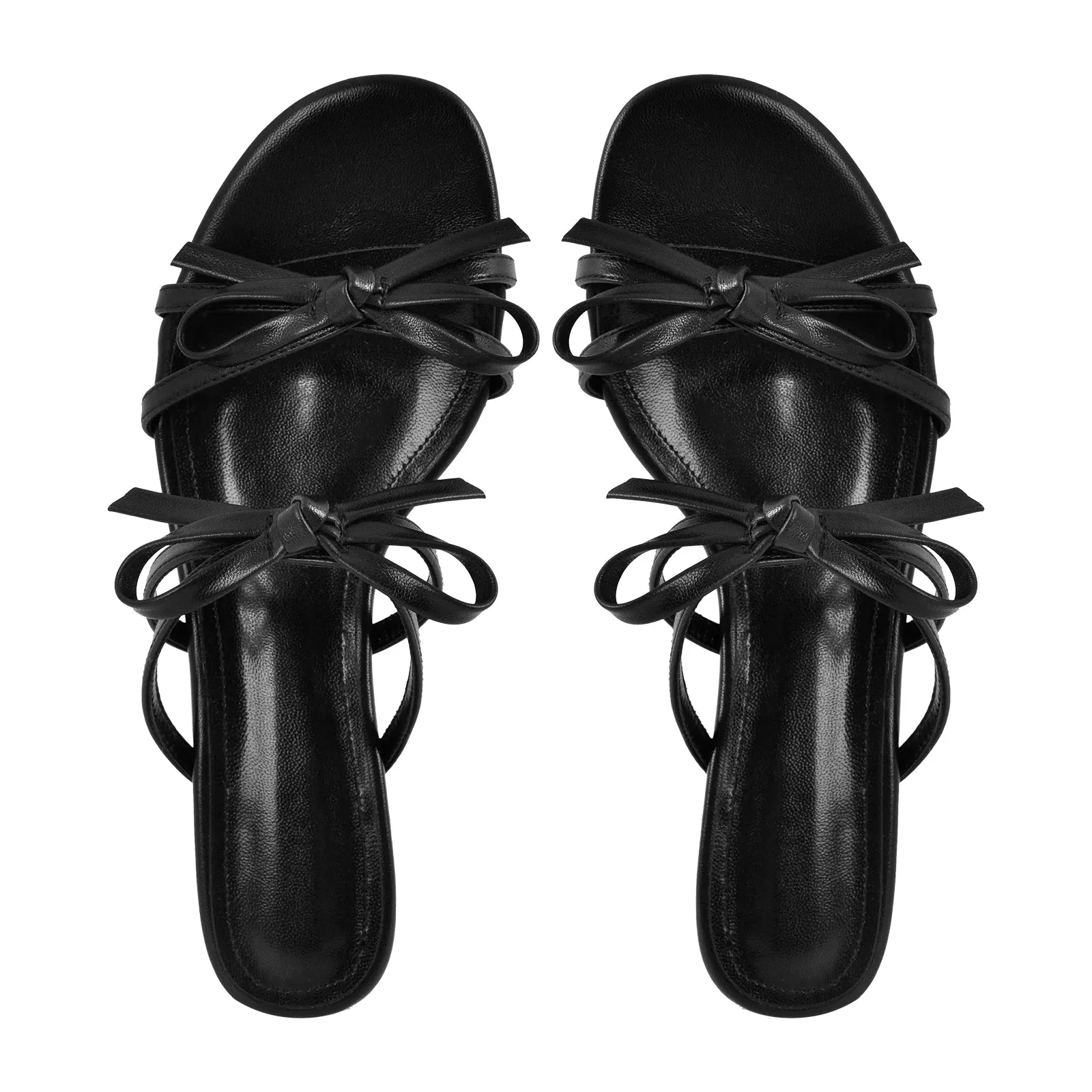 Bow Strap Kitten Heel Mule Sandals