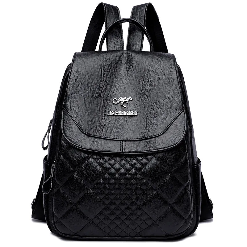 BP748 - Retro Soft Leather Casual Backpack