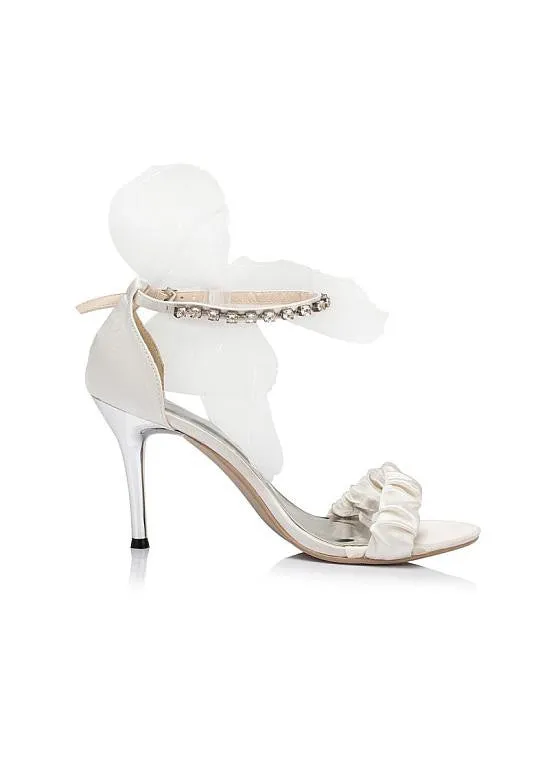 Bridal Party Shoes With Ribbon & Rhinestones