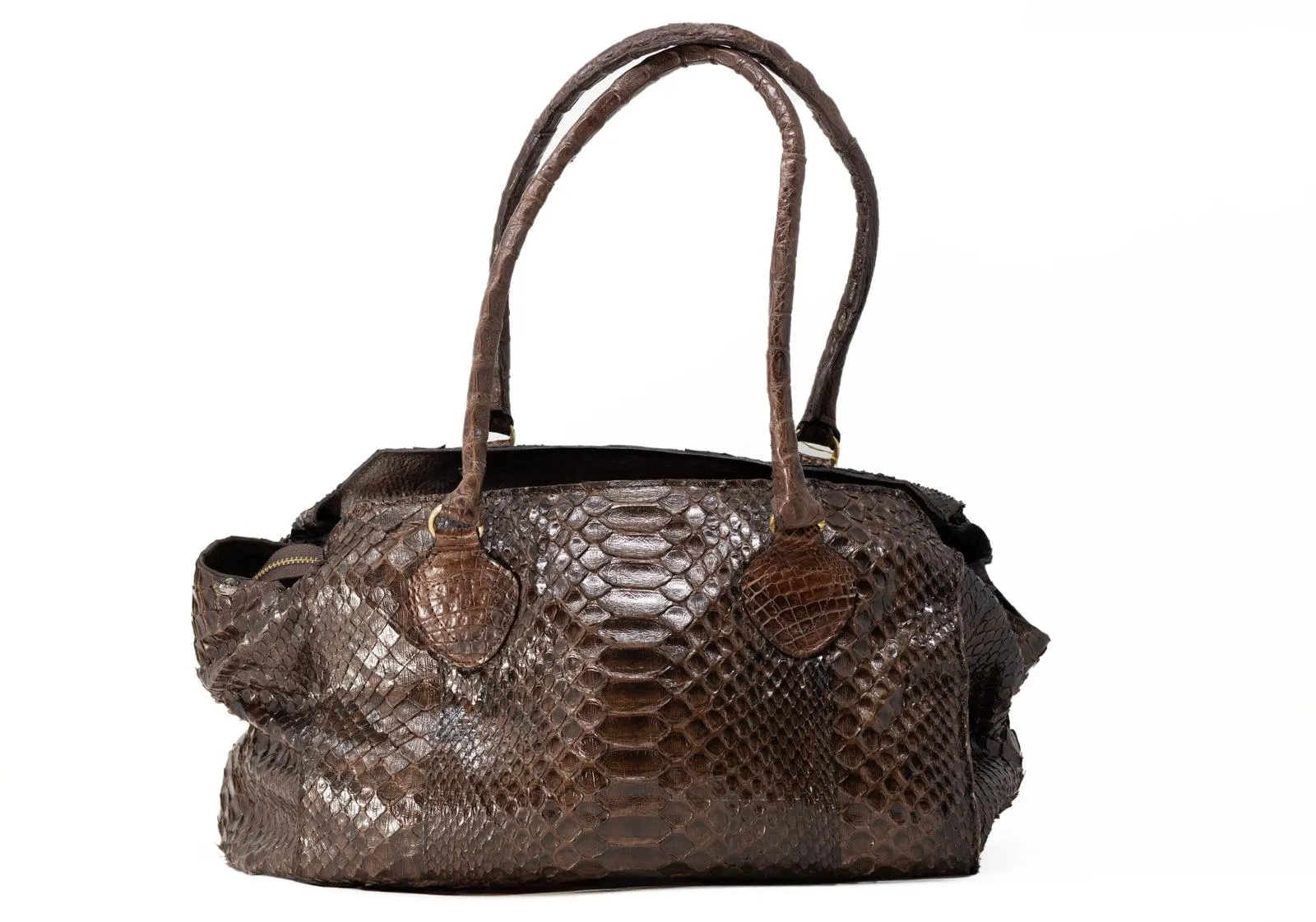 BROWN PYTHON WITH GOLD HADWARE