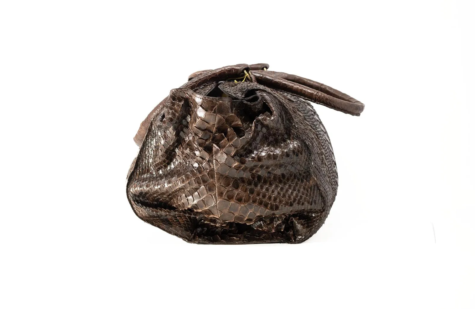 BROWN PYTHON WITH GOLD HADWARE