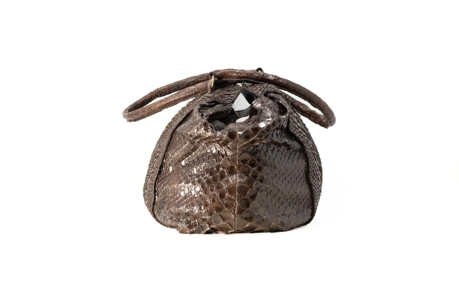 BROWN PYTHON WITH GOLD HADWARE