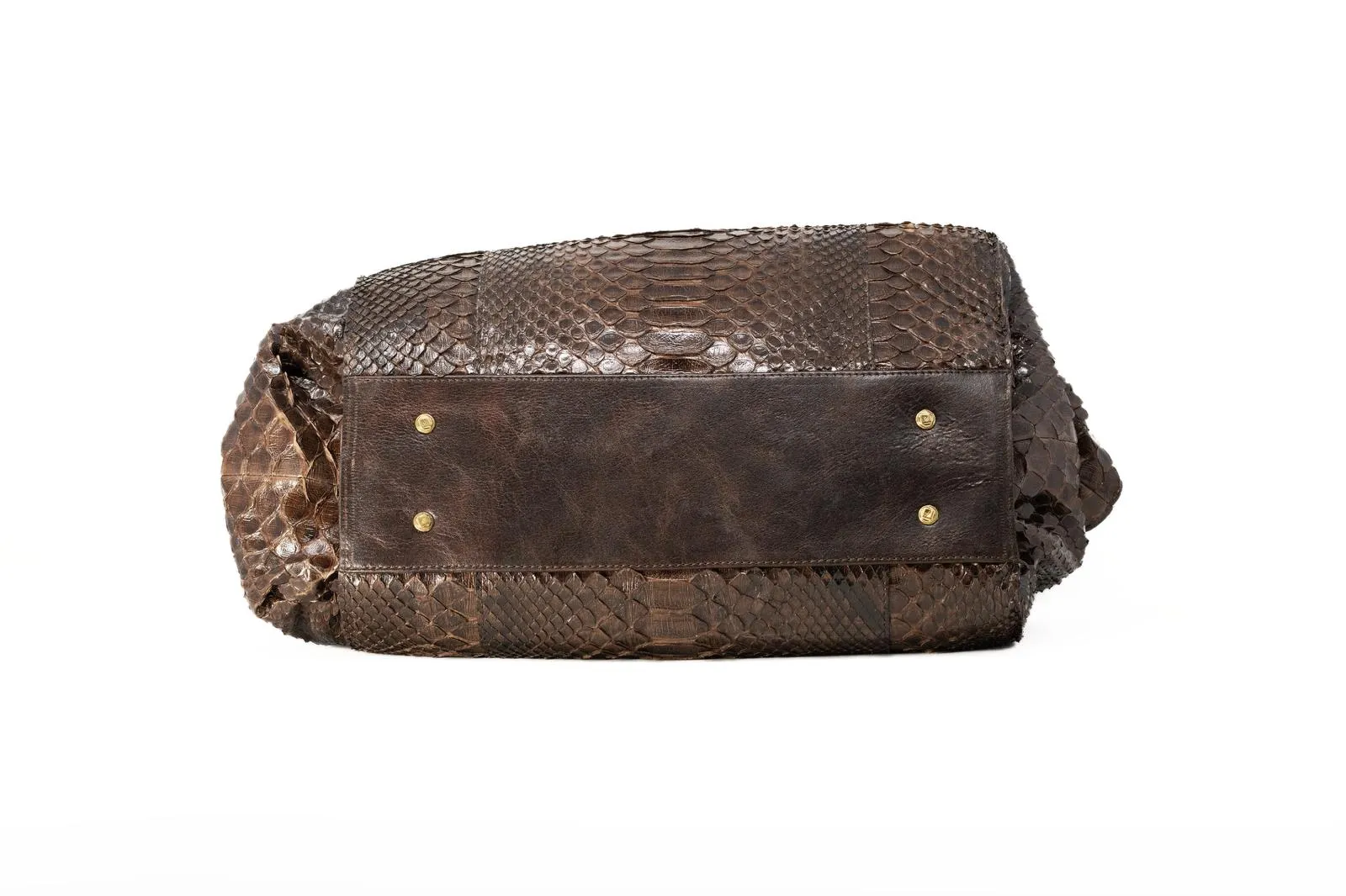 BROWN PYTHON WITH GOLD HADWARE