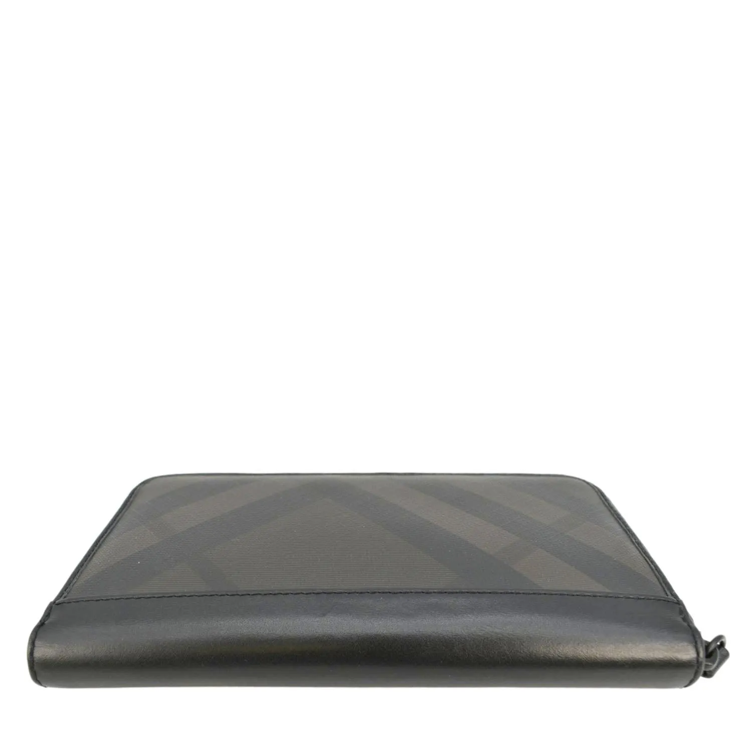 BURBERRY Check Canvas Zip Around Wallet Grey
