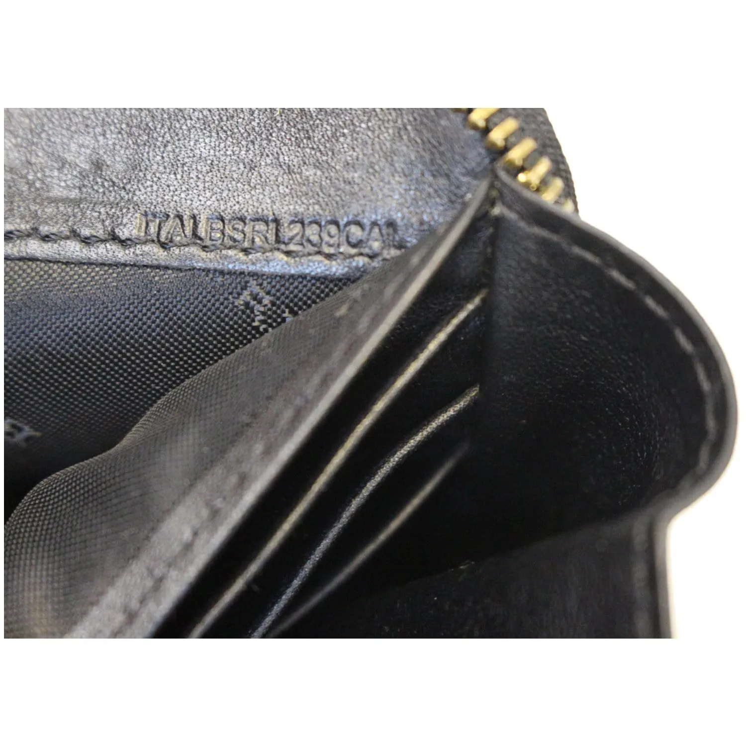 BURBERRY Elmore House Check Calfskin Zip Around Wallet Black