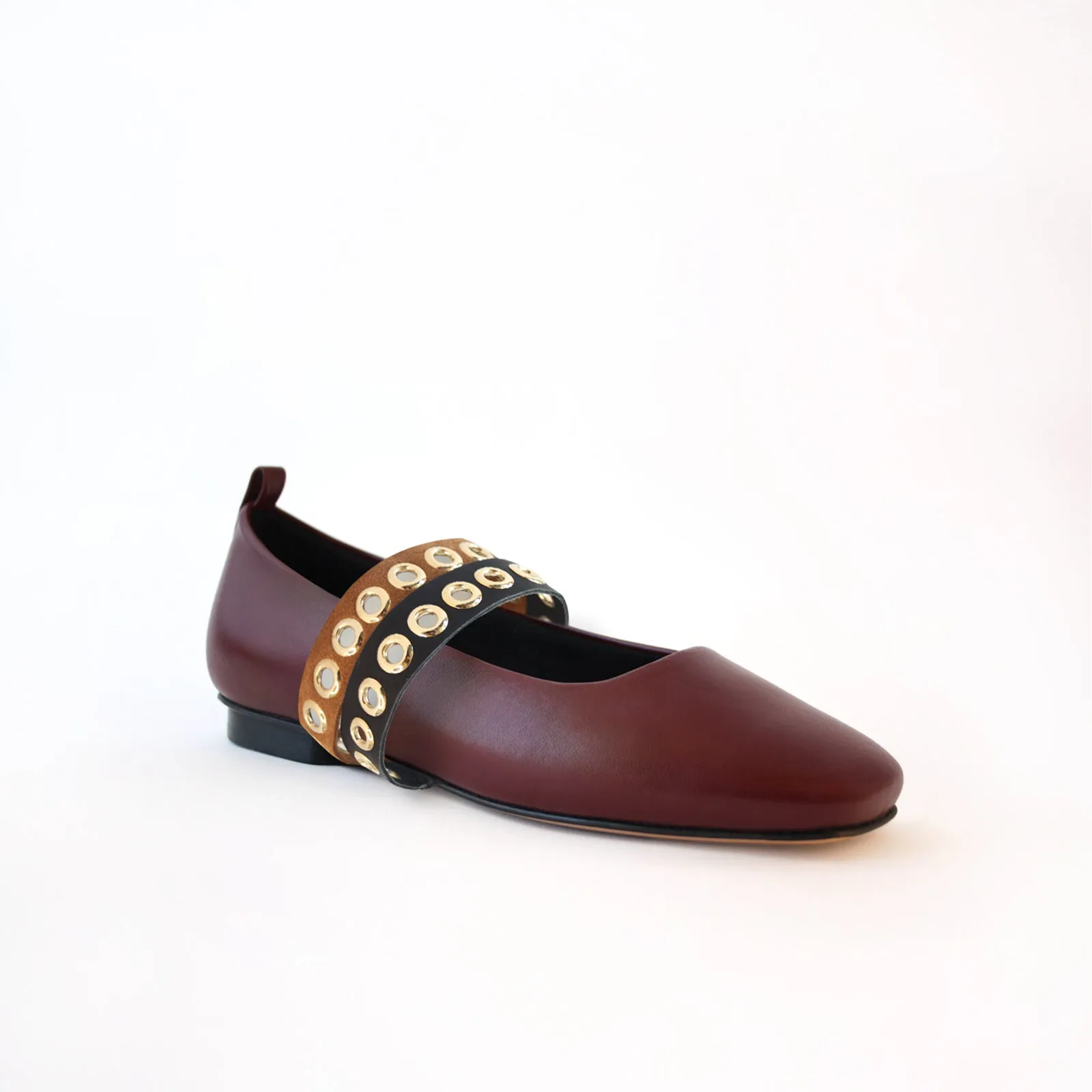 Burgundy Ballet Swap Double Black&Camel