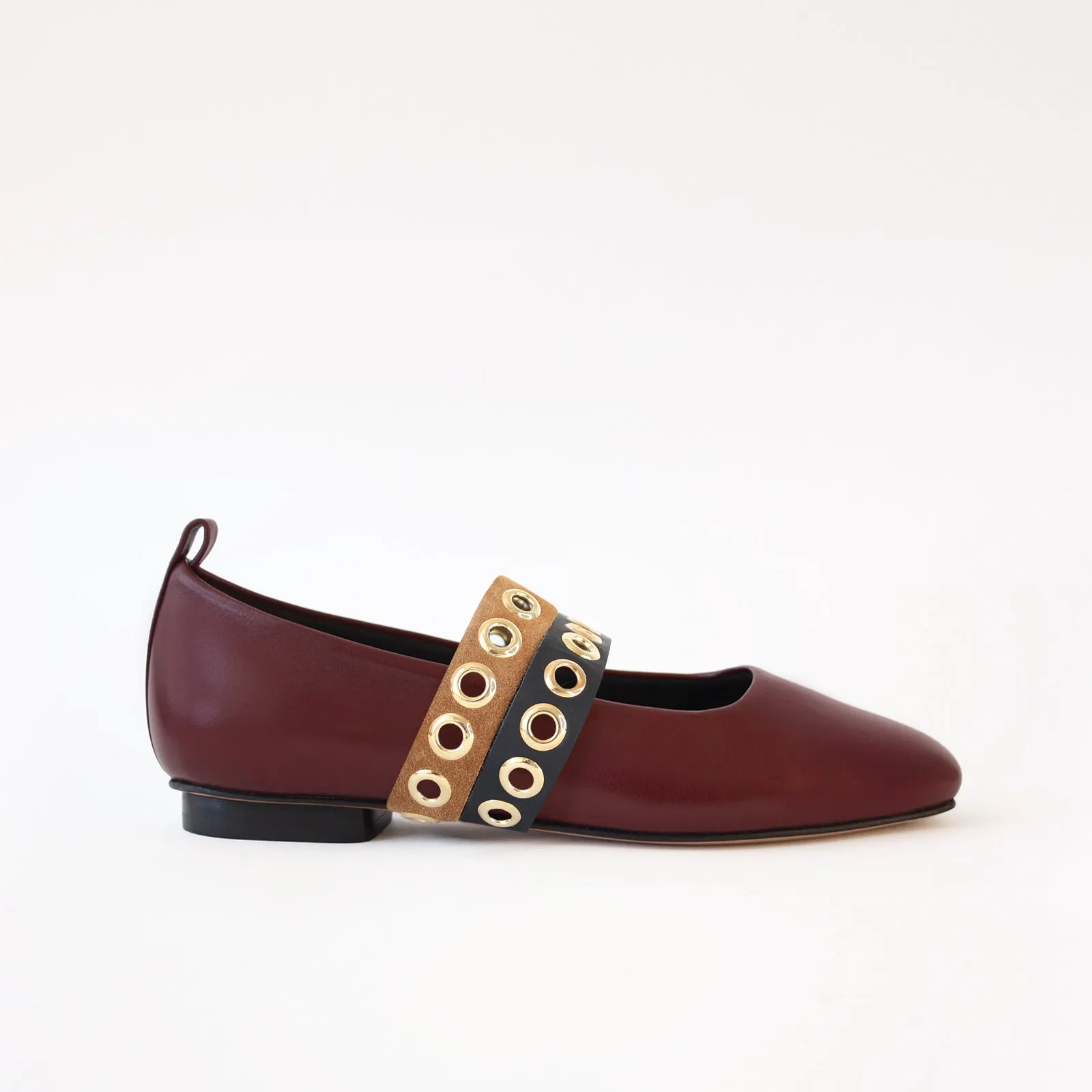 Burgundy Ballet Swap Double Black&Camel