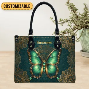 Butterfly Jade Leather Bag